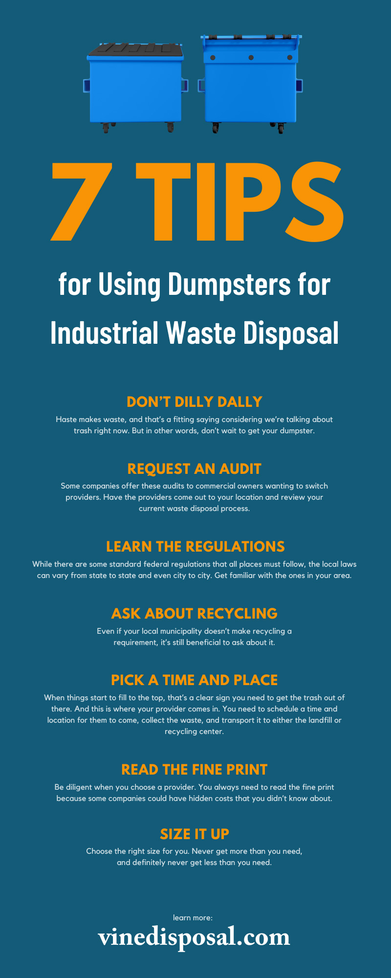 7 Tips for Using Dumpsters for Industrial Waste Disposal