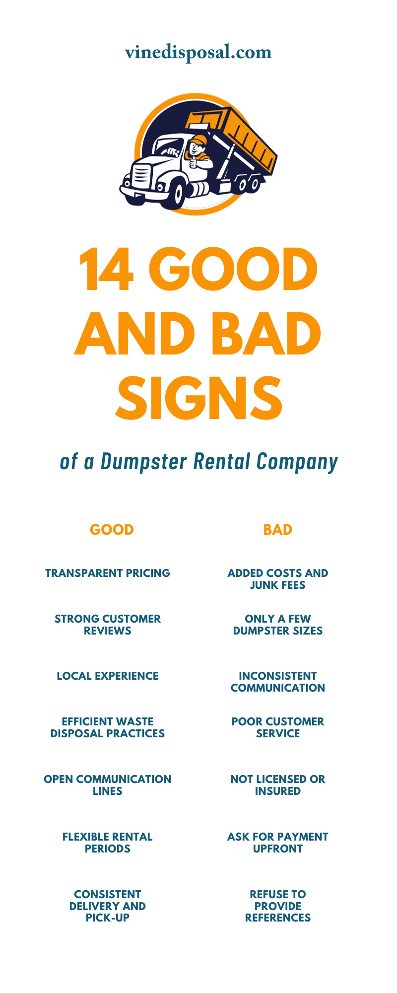 14 Good and Bad Signs of a Dumpster Rental Company