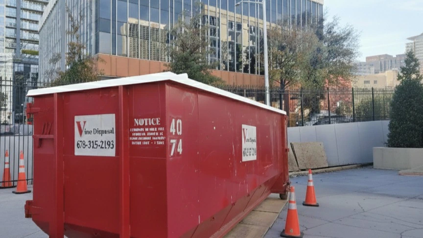 Vine Disposal roll-off dumpster delivery in Atlanta GA